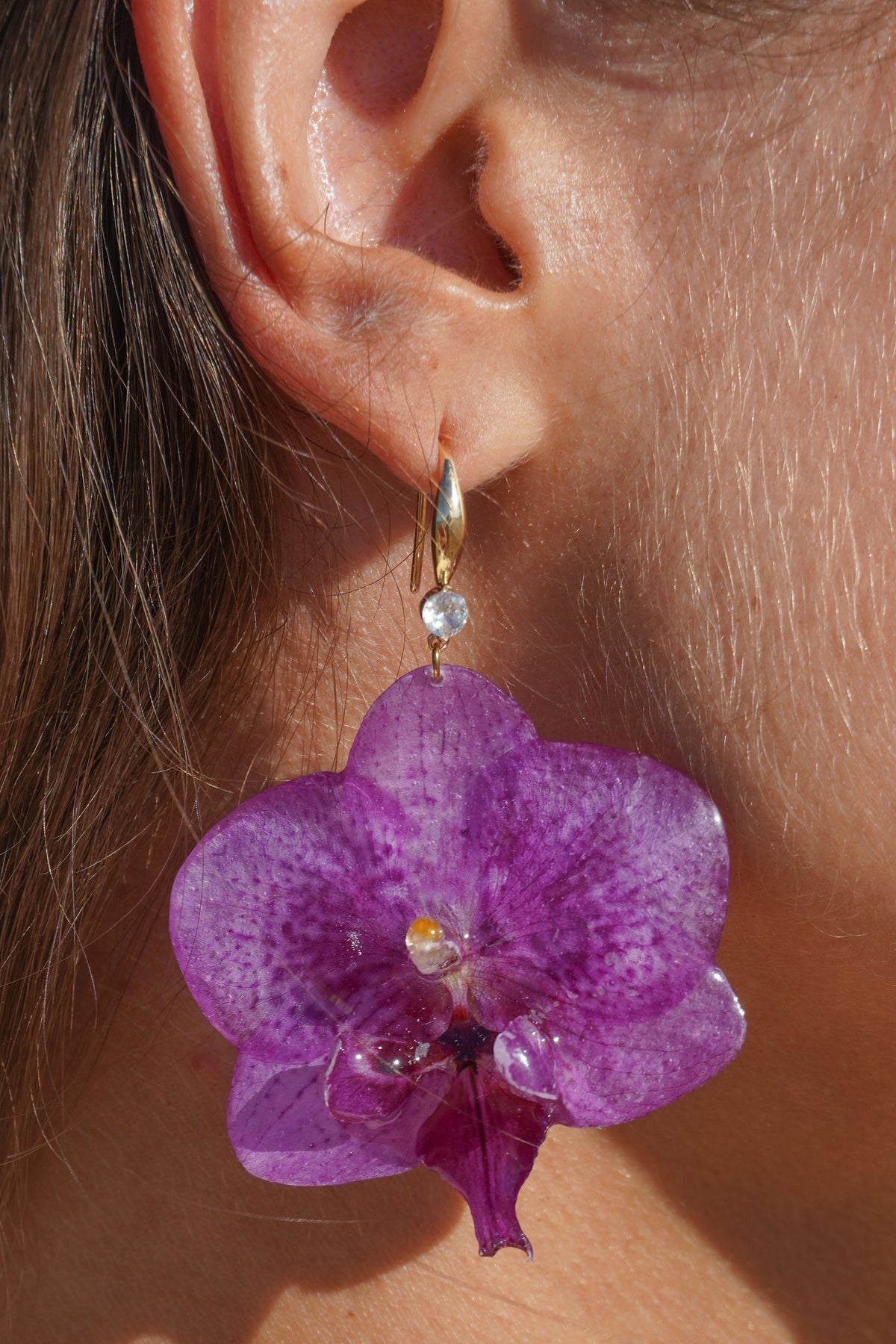 Purple Orchid Earrings